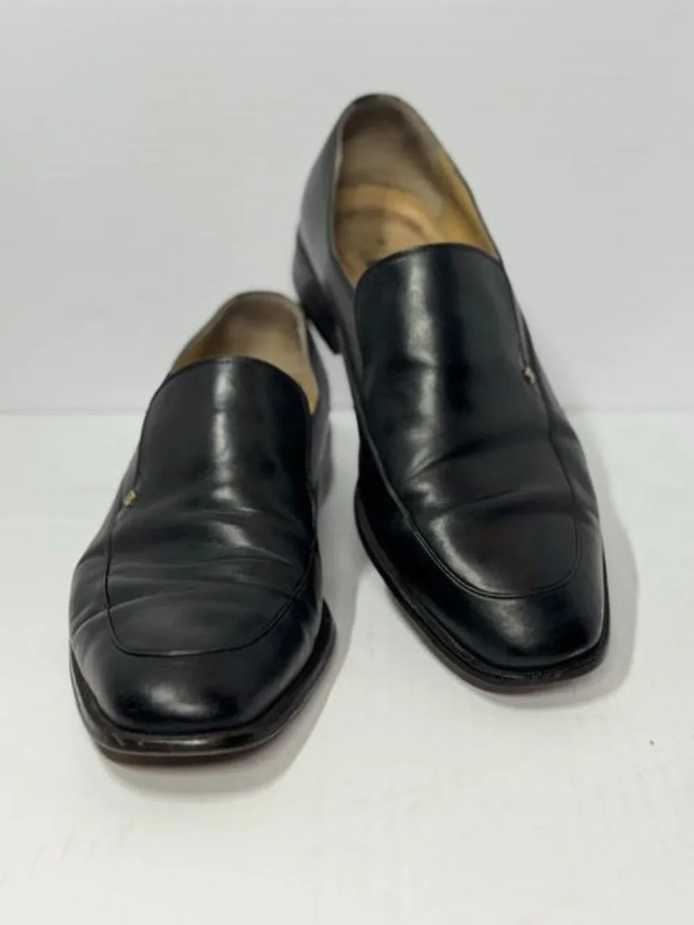 Bally Black Leather Slip-On Loafers Square Toe Dress Shoes Men’s 11D 10EU Italy